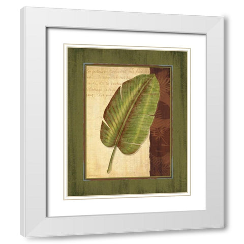 Palm Tropical II White Modern Wood Framed Art Print with Double Matting by Corbin, Delphine