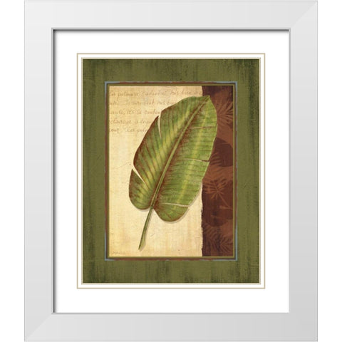 Palm Tropical II White Modern Wood Framed Art Print with Double Matting by Corbin, Delphine