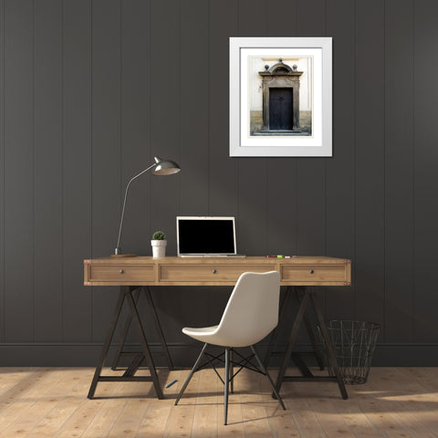Prague Door I White Modern Wood Framed Art Print with Double Matting by Christensen, Jim