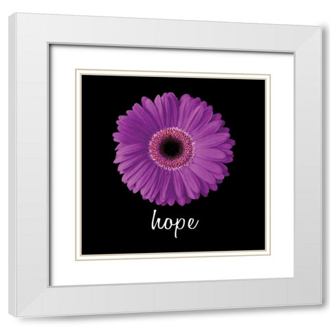 Hope Daisy White Modern Wood Framed Art Print with Double Matting by Christensen, Jim