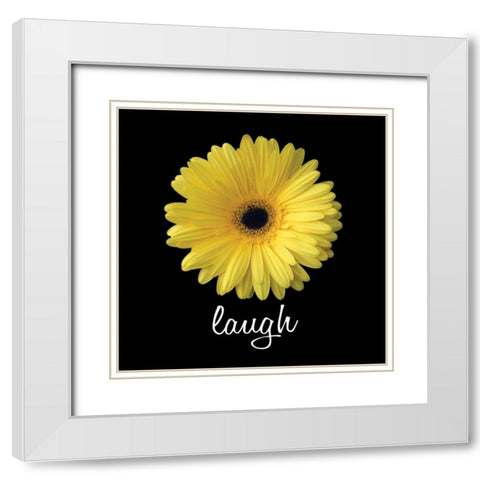 Laugh Daisy White Modern Wood Framed Art Print with Double Matting by Christensen, Jim