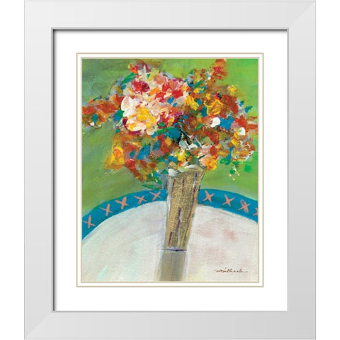 Bouquet White Modern Wood Framed Art Print with Double Matting by Dilbeck, Nikki
