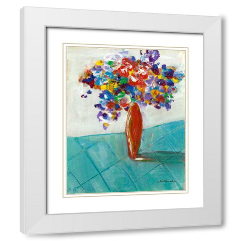Red Vase White Modern Wood Framed Art Print with Double Matting by Dilbeck, Nikki