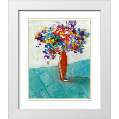 Red Vase White Modern Wood Framed Art Print with Double Matting by Dilbeck, Nikki