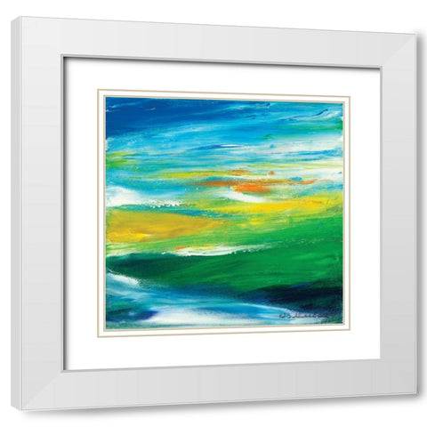 Spring White Modern Wood Framed Art Print with Double Matting by Dilbeck, Nikki