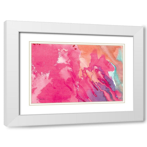 Pink II White Modern Wood Framed Art Print with Double Matting by Nikki, Dilbeck