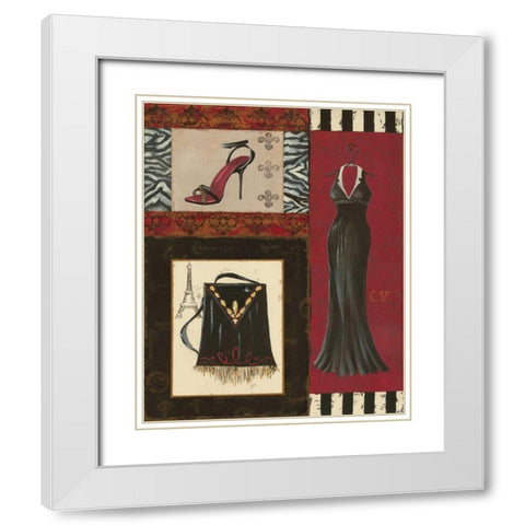 Fashion Collage II White Modern Wood Framed Art Print with Double Matting by Devereux, Sophie