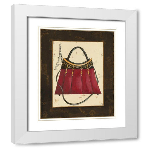 Fashion Purse I White Modern Wood Framed Art Print with Double Matting by Devereux, Sophie