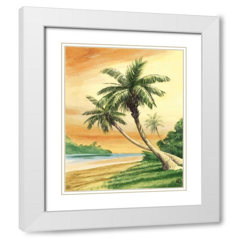 Tropical Dream I White Modern Wood Framed Art Print with Double Matting by Duke, William