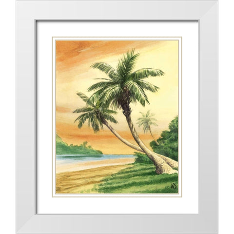 Tropical Dream I White Modern Wood Framed Art Print with Double Matting by Duke, William