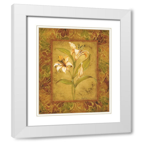 Garden Lilies I White Modern Wood Framed Art Print with Double Matting by Engman, Allyn