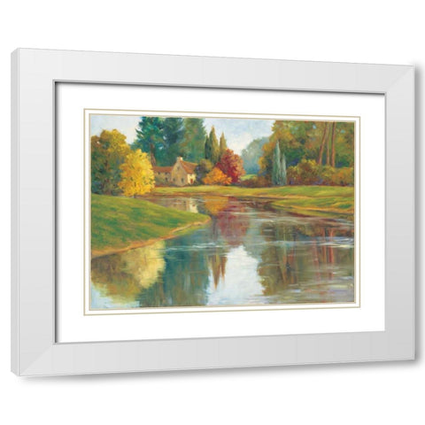 Calm Waters I White Modern Wood Framed Art Print with Double Matting by Fermanis, Pamela