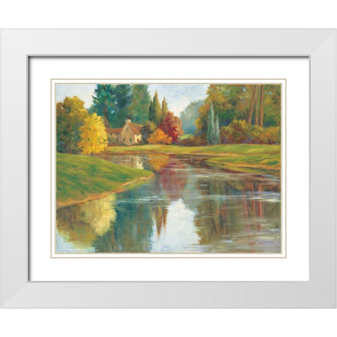 Calm Waters I White Modern Wood Framed Art Print with Double Matting by Fermanis, Pamela