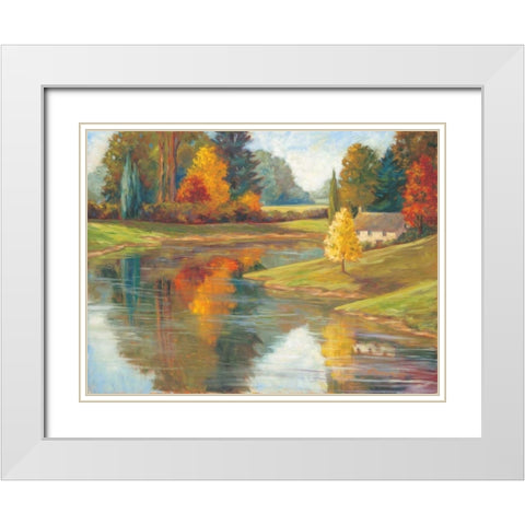 Calm Waters II White Modern Wood Framed Art Print with Double Matting by Fermanis, Pamela