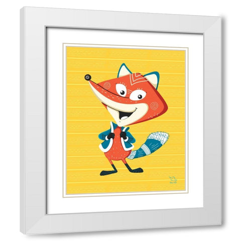 Collars Up! White Modern Wood Framed Art Print with Double Matting by Blue Fish