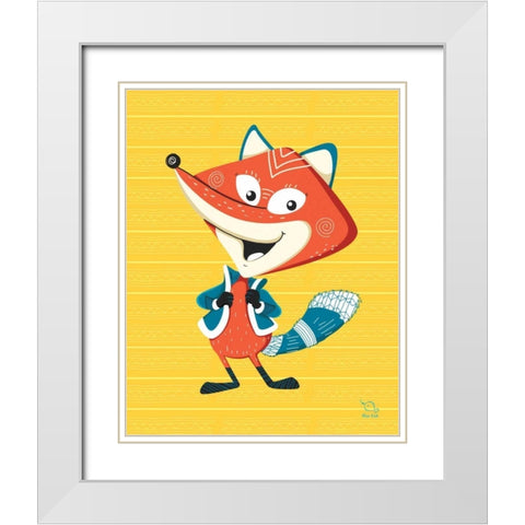 Collars Up! White Modern Wood Framed Art Print with Double Matting by Blue Fish