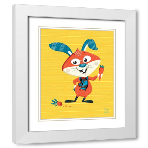 Carrots Up! White Modern Wood Framed Art Print with Double Matting by Blue Fish