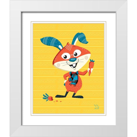 Carrots Up! White Modern Wood Framed Art Print with Double Matting by Blue Fish