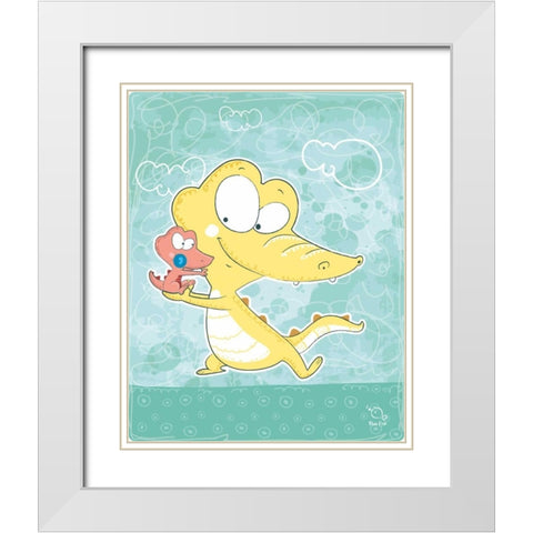 Kuchi-koo White Modern Wood Framed Art Print with Double Matting by Blue Fish