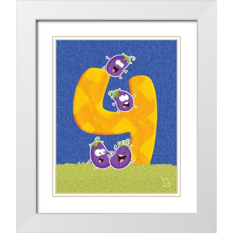Brinjy 4 White Modern Wood Framed Art Print with Double Matting by Blue Fish