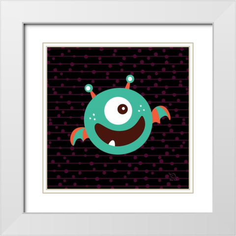 Bouncy White Modern Wood Framed Art Print with Double Matting by Blue Fish