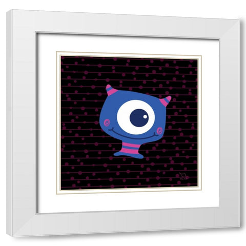 Smiley White Modern Wood Framed Art Print with Double Matting by Blue Fish