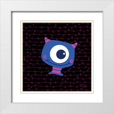 Smiley White Modern Wood Framed Art Print with Double Matting by Blue Fish
