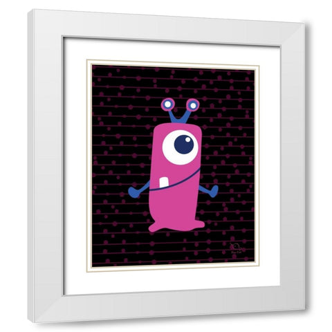 Wriggly White Modern Wood Framed Art Print with Double Matting by Blue Fish