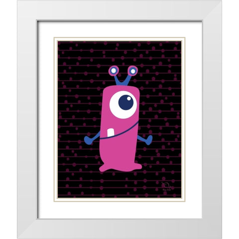 Wriggly White Modern Wood Framed Art Print with Double Matting by Blue Fish