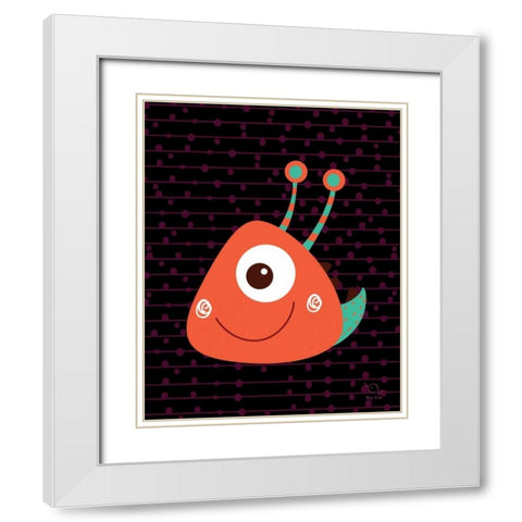 Slimy White Modern Wood Framed Art Print with Double Matting by Blue Fish