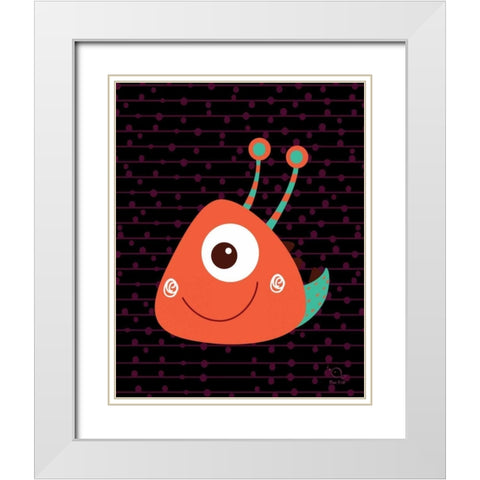 Slimy White Modern Wood Framed Art Print with Double Matting by Blue Fish