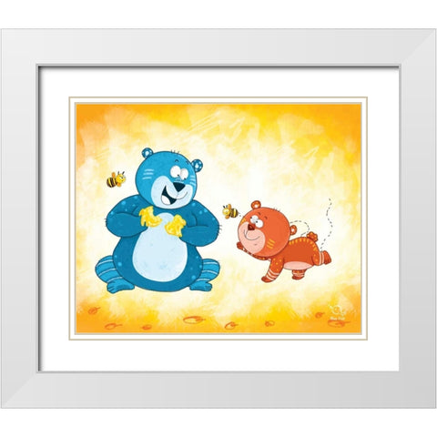 Honey Boo White Modern Wood Framed Art Print with Double Matting by Blue Fish