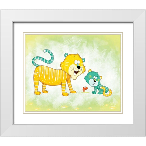 Tiggy Too White Modern Wood Framed Art Print with Double Matting by Blue Fish