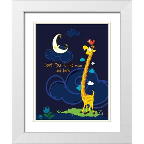 Moony Light! White Modern Wood Framed Art Print with Double Matting by Blue Fish