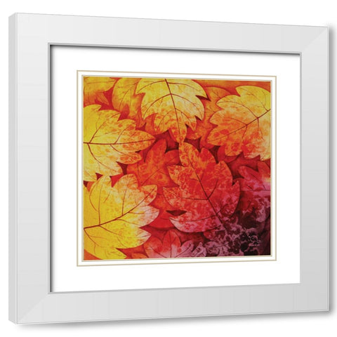 Autumn Hues I White Modern Wood Framed Art Print with Double Matting by Blue Fish