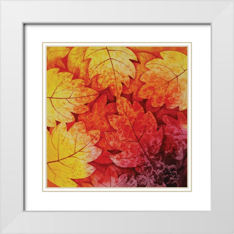 Autumn Hues I White Modern Wood Framed Art Print with Double Matting by Blue Fish