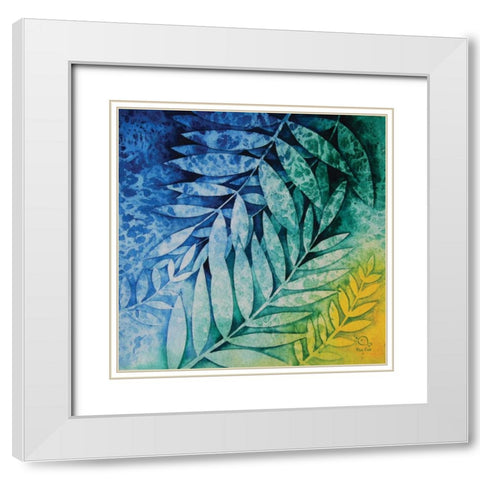 Autumn Hues II White Modern Wood Framed Art Print with Double Matting by Blue Fish