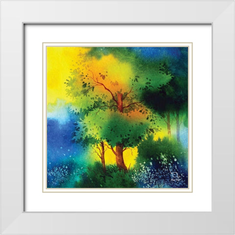 Reflections II White Modern Wood Framed Art Print with Double Matting by Blue Fish