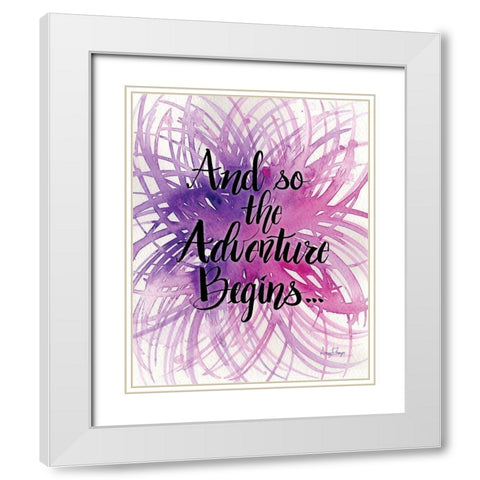 Adventure Begins White Modern Wood Framed Art Print with Double Matting by Frazer, Amy