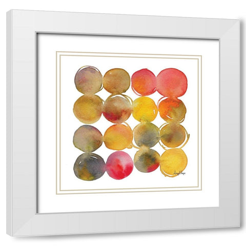 Big Dots White Modern Wood Framed Art Print with Double Matting by Frazer, Amy
