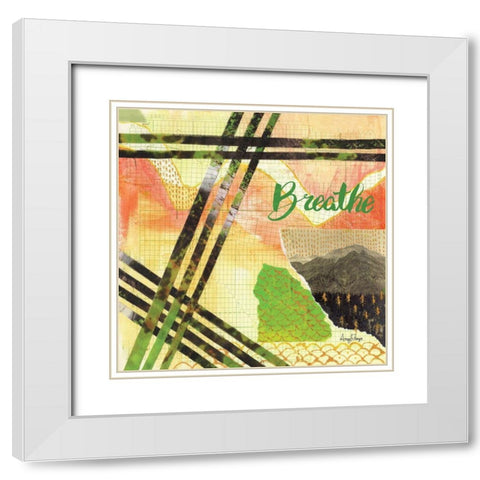Mountains Breathe White Modern Wood Framed Art Print with Double Matting by Frazer, Amy