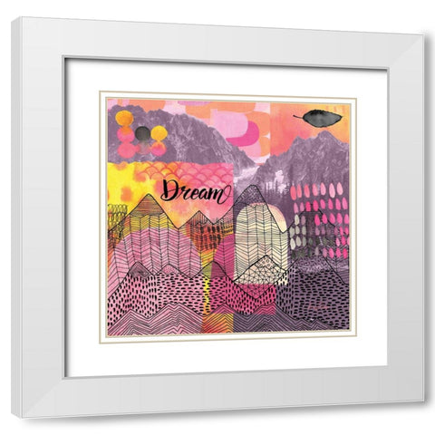 Mountains Dream White Modern Wood Framed Art Print with Double Matting by Frazer, Amy