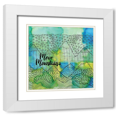 Move Mountains White Modern Wood Framed Art Print with Double Matting by Frazer, Amy