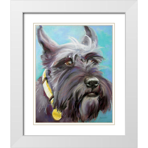 Hunter White Modern Wood Framed Art Print with Double Matting by Golubski, Becky