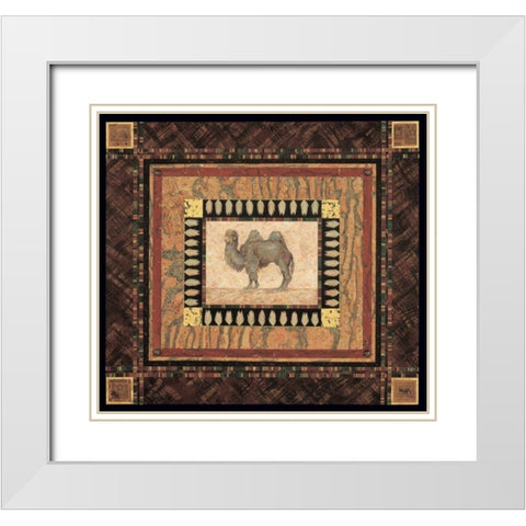 Camel White Modern Wood Framed Art Print with Double Matting by Gladding, Pamela
