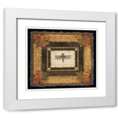 Dragonfly I White Modern Wood Framed Art Print with Double Matting by Gladding, Pamela