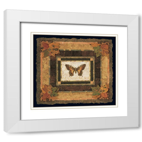 Butterfly II White Modern Wood Framed Art Print with Double Matting by Gladding, Pamela