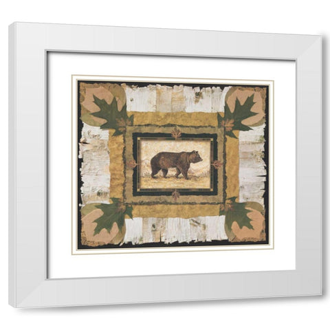 Bear White Modern Wood Framed Art Print with Double Matting by Gladding, Pamela