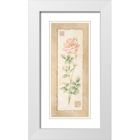 Rose White Modern Wood Framed Art Print with Double Matting by Gladding, Pamela