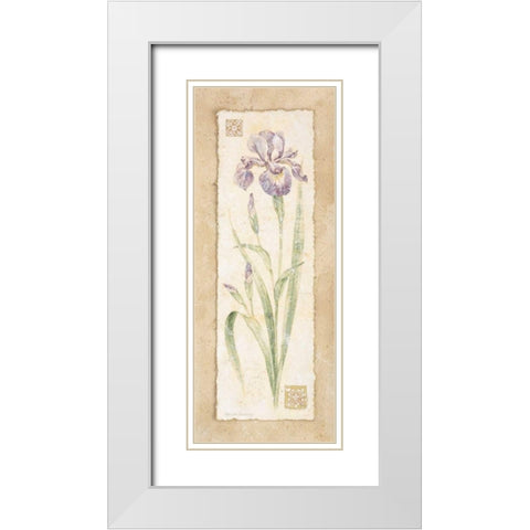Iris White Modern Wood Framed Art Print with Double Matting by Gladding, Pamela